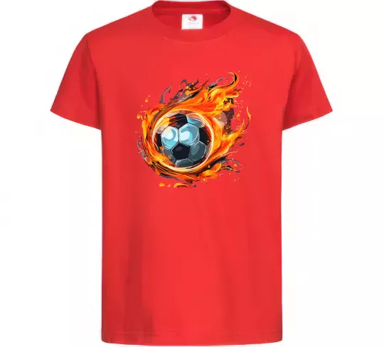 Дитяча футболка М'яч у вогні Червоний фото