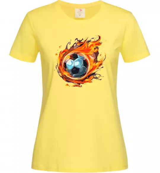 Женская футболка М'яч у вогні Лимонный фото