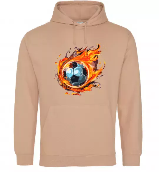 Женская толстовка (худи) М'яч у вогні Песочный фото