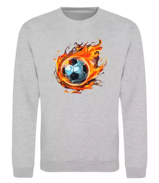 Свитшот М'яч у вогні Серый меланж фото