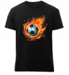 Чоловіча преміум футболка М'яч у вогні Чорний фото