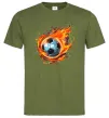 Мужская футболка М'яч у вогні Оливковый фото