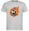 Мужская футболка М'яч у вогні Серый фото