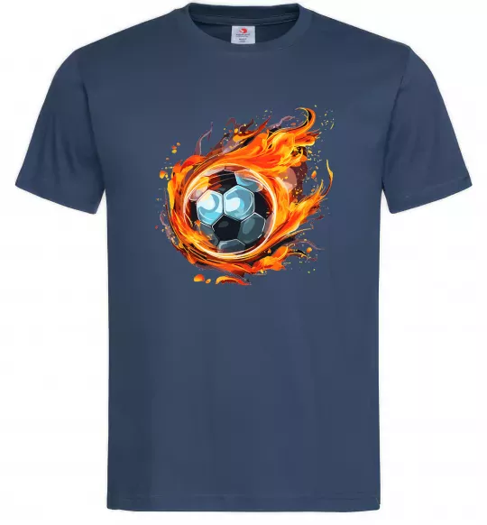 Мужская футболка М'яч у вогні Темно-синий фото