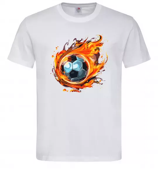 Мужская футболка М'яч у вогні Белый фото