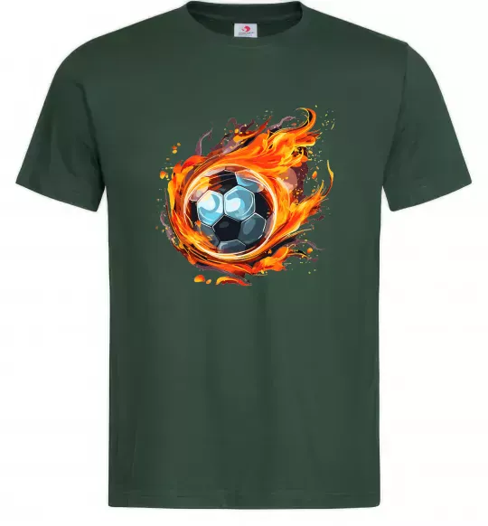 Мужская футболка М'яч у вогні Темно-зеленый фото