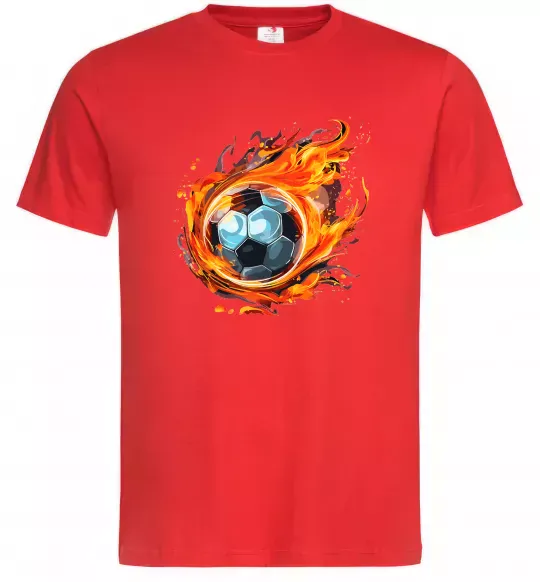 Мужская футболка М'яч у вогні Красный фото