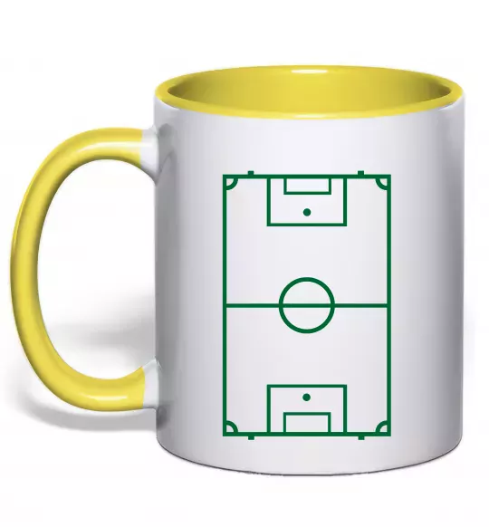 Чашка с цветной ручкой Футбольне поле Солнечно желтый фото