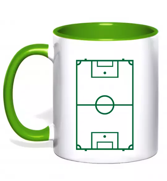 Чашка с цветной ручкой Футбольне поле Зеленый фото