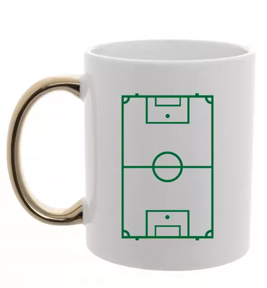 Чашка с цветной ручкой Футбольне поле Золото фото