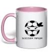 Чашка с цветной ручкой Soccer ninja Нежно розовый фото