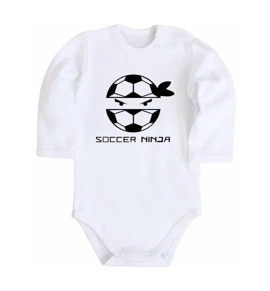 Детский боди Soccer ninja Белый фото