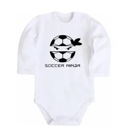 Детский боди Soccer ninja Белый фото