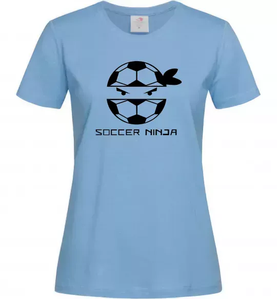 Жіноча футболка Soccer ninja Блакитний фото