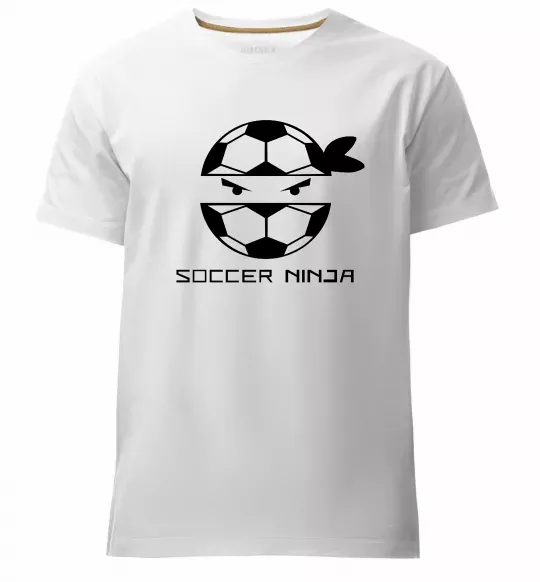 Мужская премиум футболка Soccer ninja Белый фото