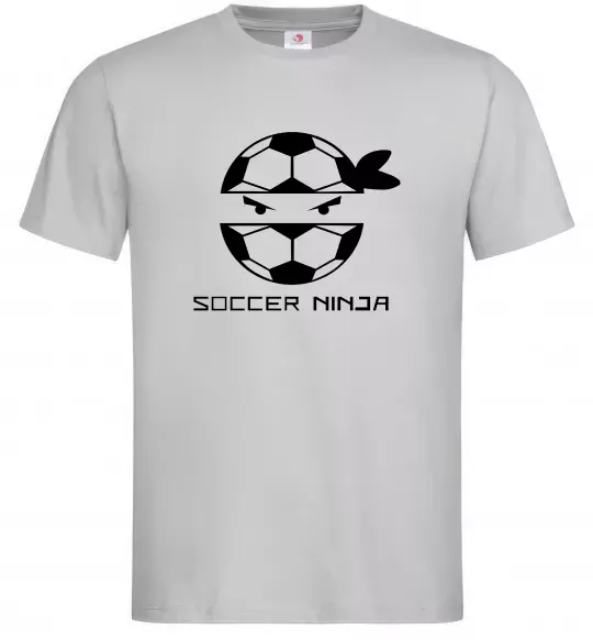 Мужская футболка Soccer ninja Серый фото