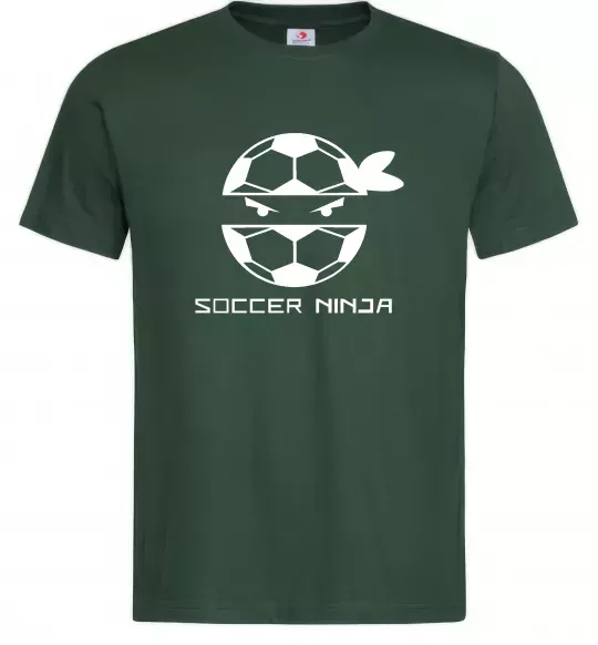 Мужская футболка Soccer ninja Темно-зеленый фото