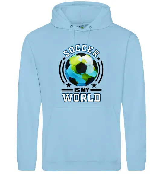 Женская толстовка (худи) Soccer is my world Голубой фото