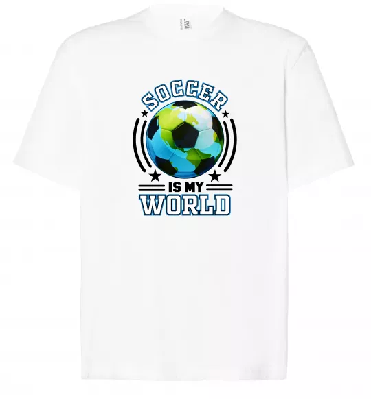 Футболка Оверсайз Soccer is my world Белый фото