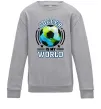 Детский Свитшот Soccer is my world Серый меланж фото