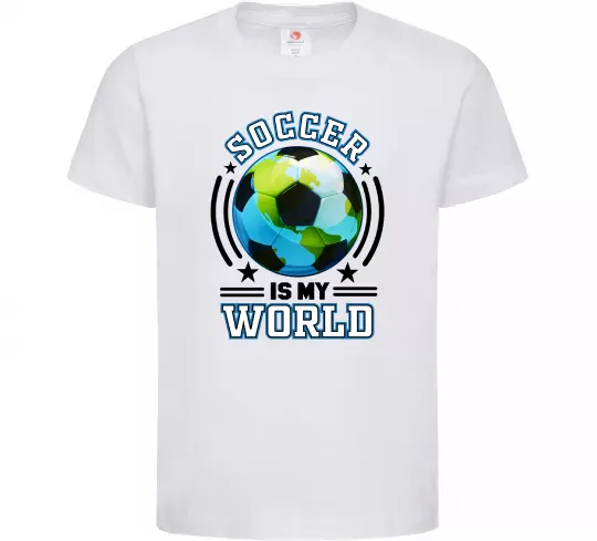 Детская футболка Soccer is my world Белый фото