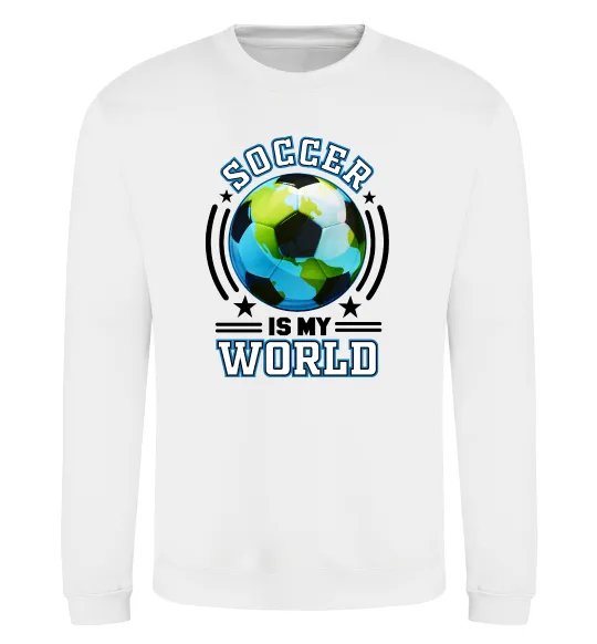 Свитшот Soccer is my world Белый фото