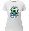 Женская премиум футболка Soccer is my world Белый фото