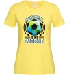 Жіноча футболка Soccer is my world Лимонний фото