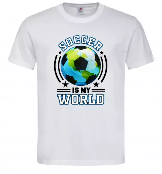Мужская футболка Soccer is my world Белый фото