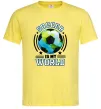 Мужская футболка Soccer is my world Лимонный фото
