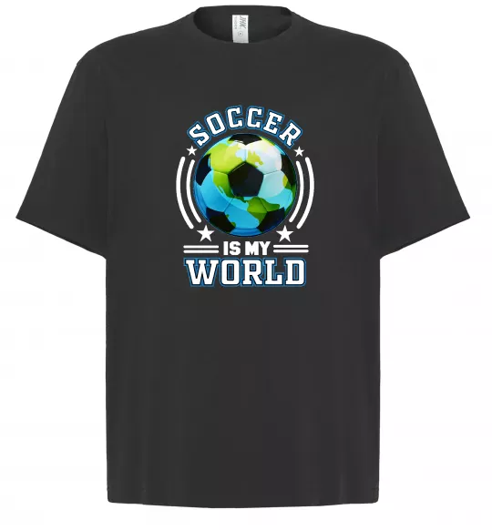 Футболка Оверсайз Soccer is my world Черный фото