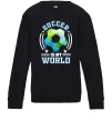 Детский Свитшот Soccer is my world Черный фото