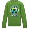 Детский Свитшот Soccer is my world Лаймовый фото
