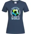 Жіноча футболка Soccer is my world Темно-синій фото