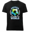 Чоловіча преміум футболка Soccer is my world Чорний фото