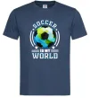 Мужская футболка Soccer is my world Темно-синий фото