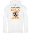 Женская толстовка (худи) Goals and assists Белый фото