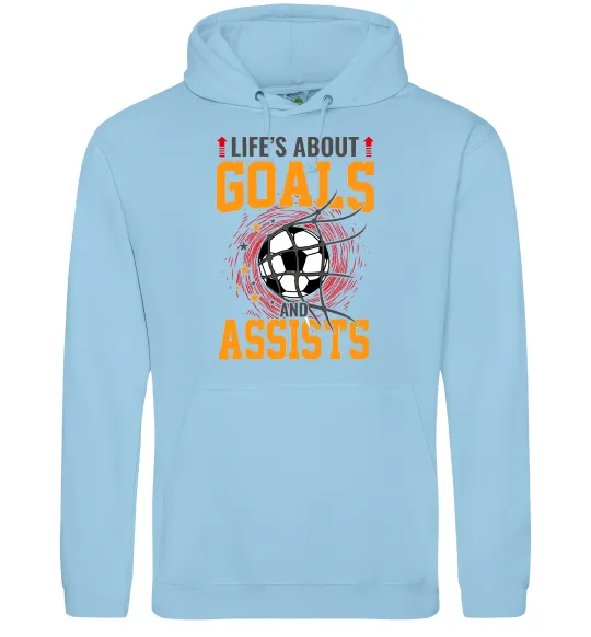 Жіноча толстовка (худі) Goals and assists Блакитний фото