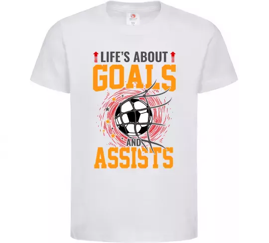 Дитяча футболка Goals and assists Білий фото