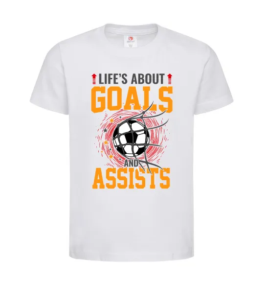 Дитяча футболка Goals and assists Білий фото