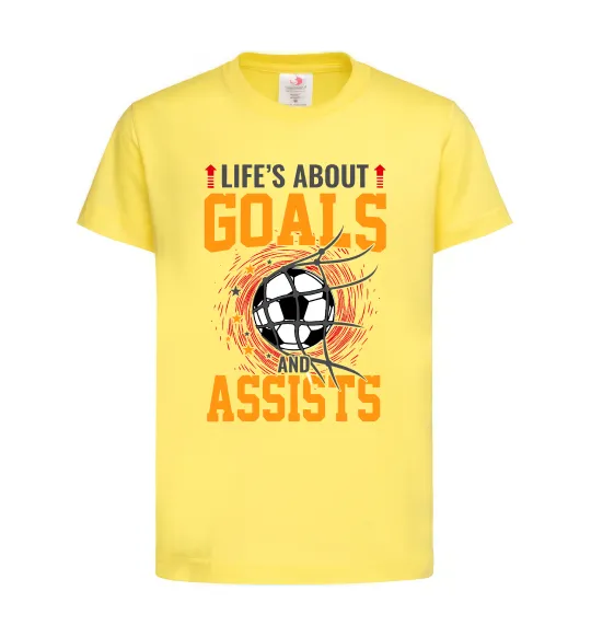 Дитяча футболка Goals and assists Лимонний фото