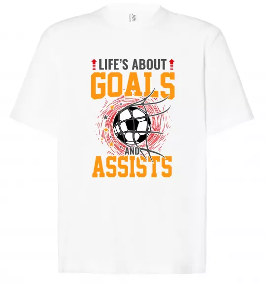 Футболка Оверсайз Goals and assists Белый фото
