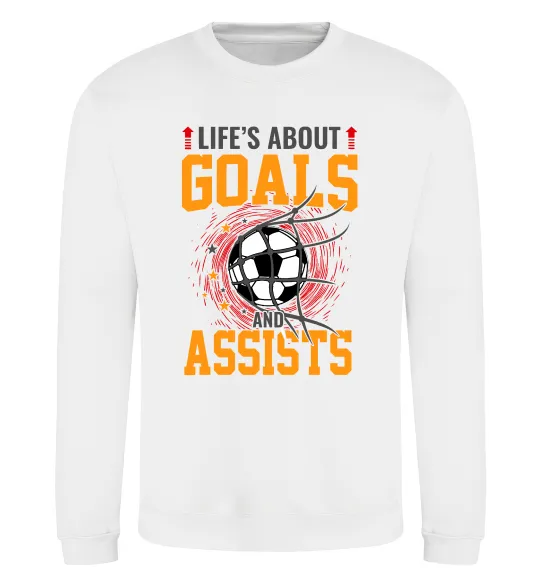 Світшот Goals and assists Білий фото