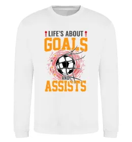Світшот Goals and assists Білий фото