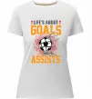 Жіноча преміум футболка Goals and assists Білий фото