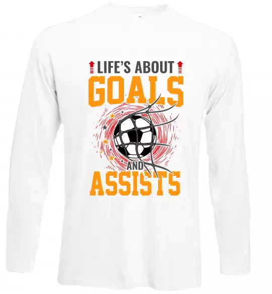 Лонгслив Goals and assists Белый фото