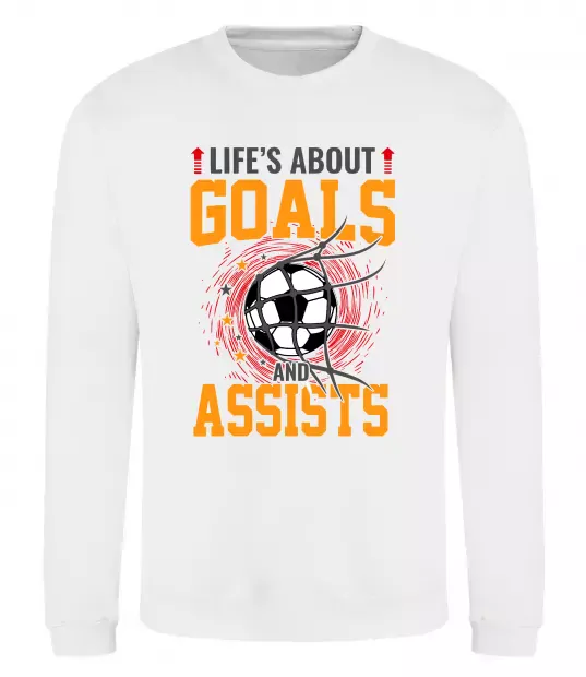 Свитшот Goals and assists Белый фото