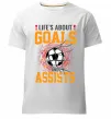 Мужская премиум футболка Goals and assists Белый фото