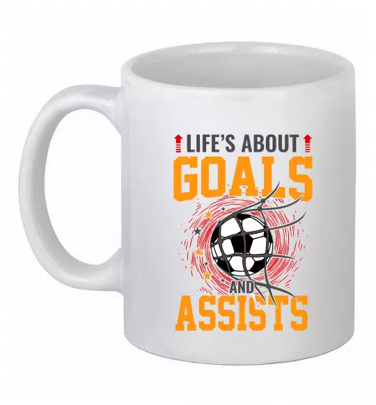 Чашка керамическая Goals and assists Белый фото
