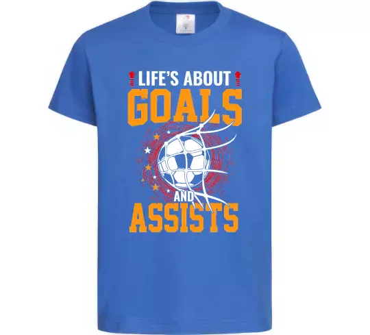 Дитяча футболка Goals and assists Яскраво-синій фото
